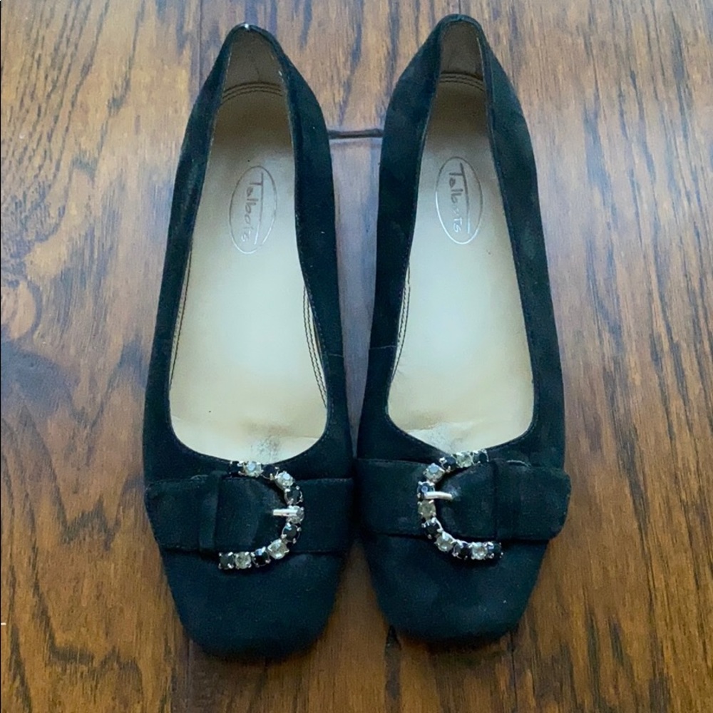 Talbots Suede Gemstone Buckle Flats